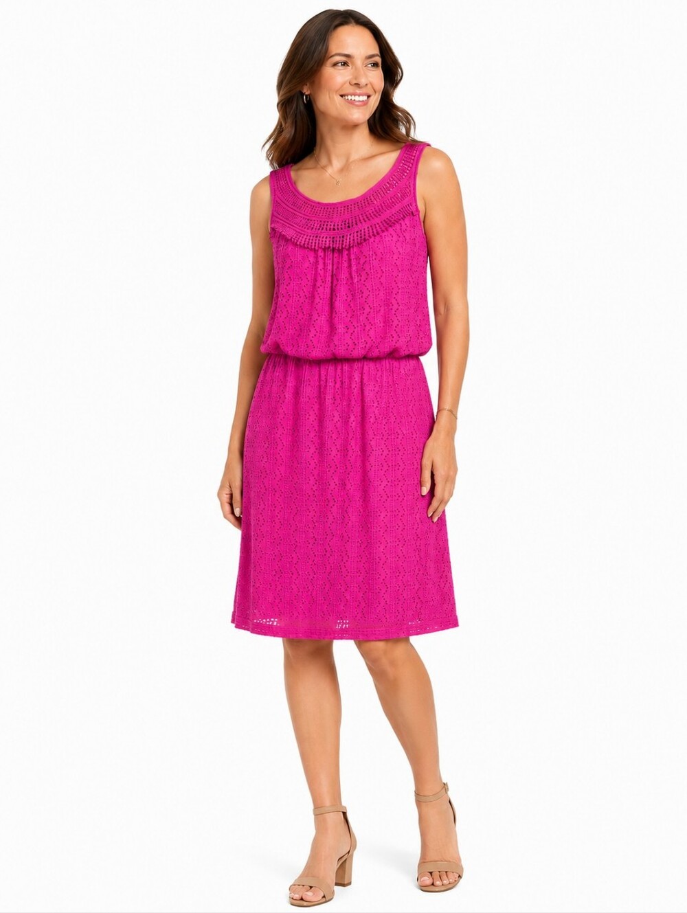 London Times Bright Fuchsia Dress
